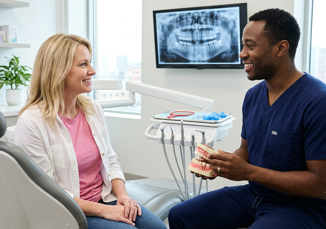 dentist-explaining-the-causes-of-loose-teeth-in-adults
